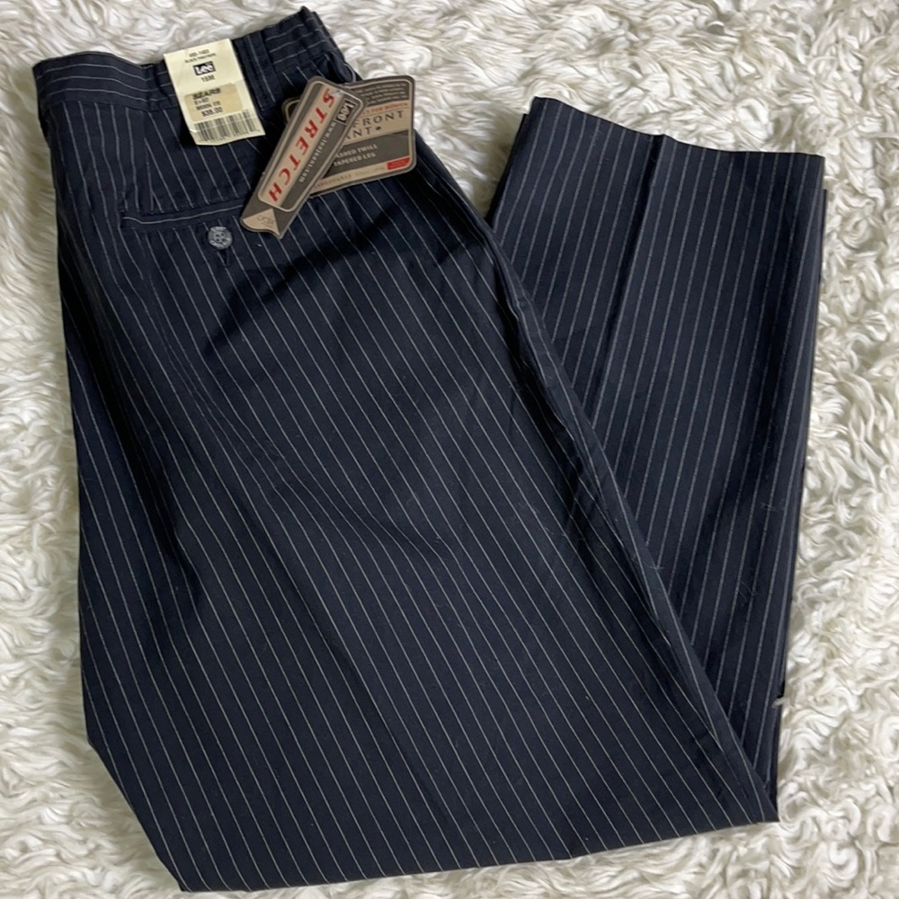 Lee Casuals Plain Front Pant Pinstripes Stretch 16